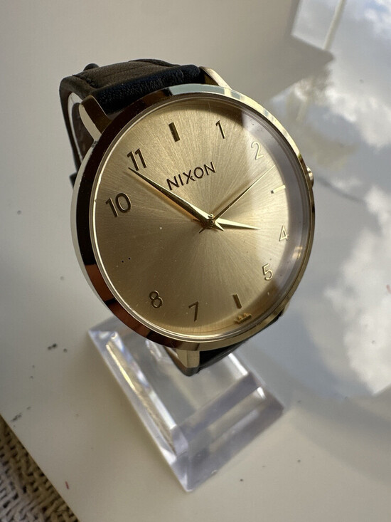 Nixon Arrow 38mm Black Leather Watch 1410 - Picture 2 of 6